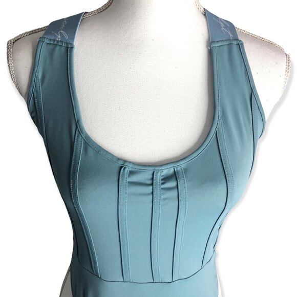 Boohoo Sculpt Elastic Tape Scoop Neck Criss Cross Bodysuit - Picture 3 of 6